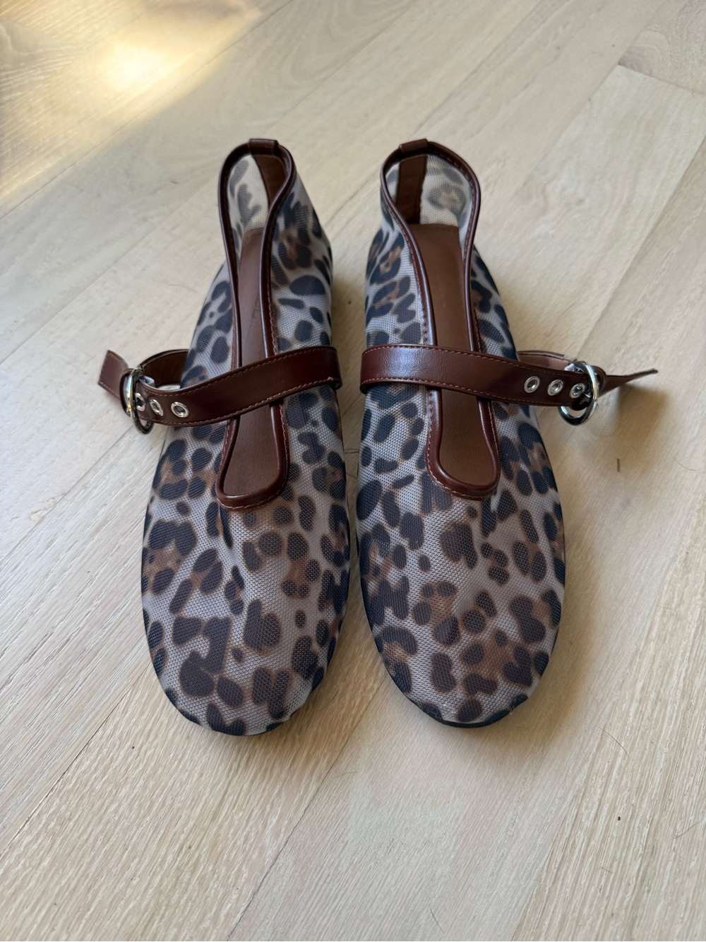 Leopard Print Mary Jane Flats